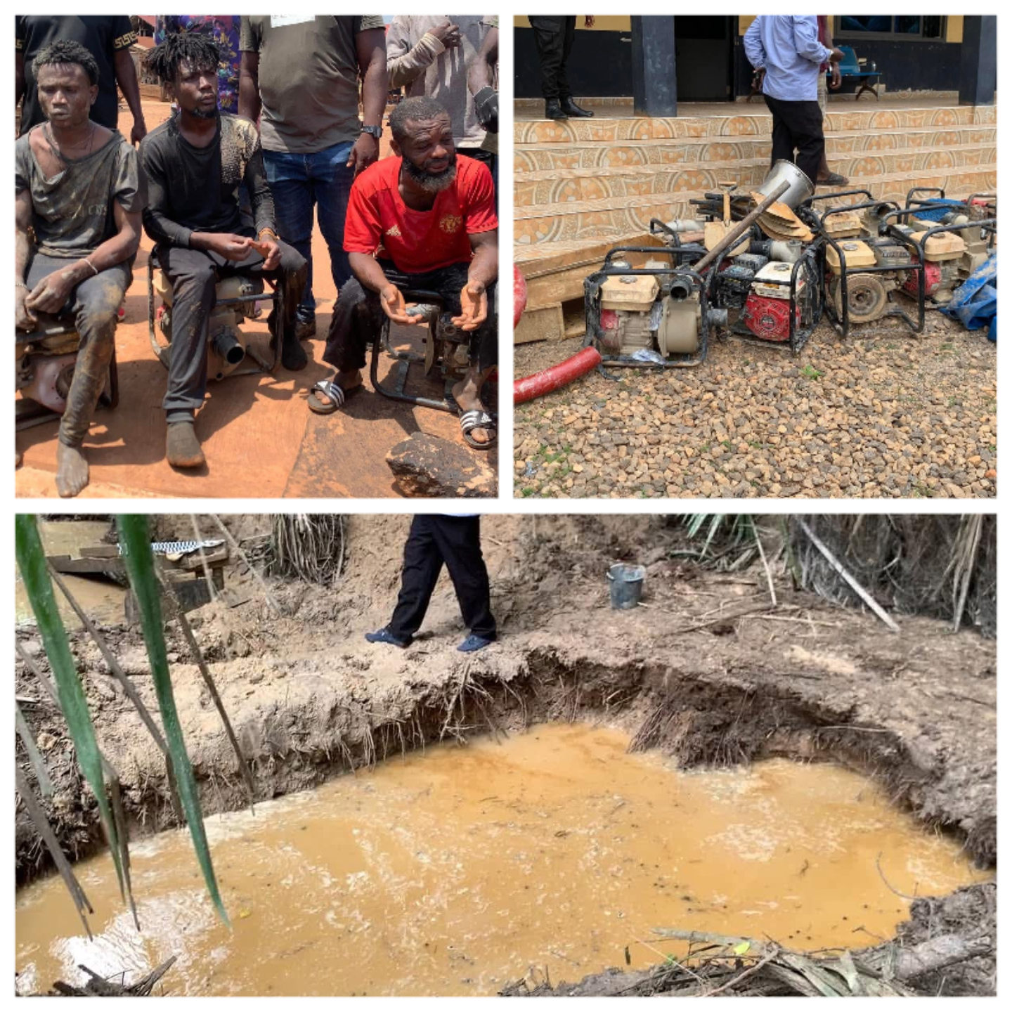 Dormaahene Leads Anti-Galamsey Operation; Three Arrested, Seven Machines Seized